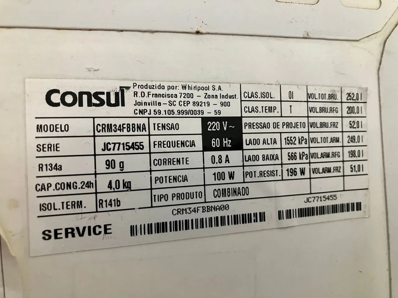 Geladeira Frost Free Consul Biplex 340