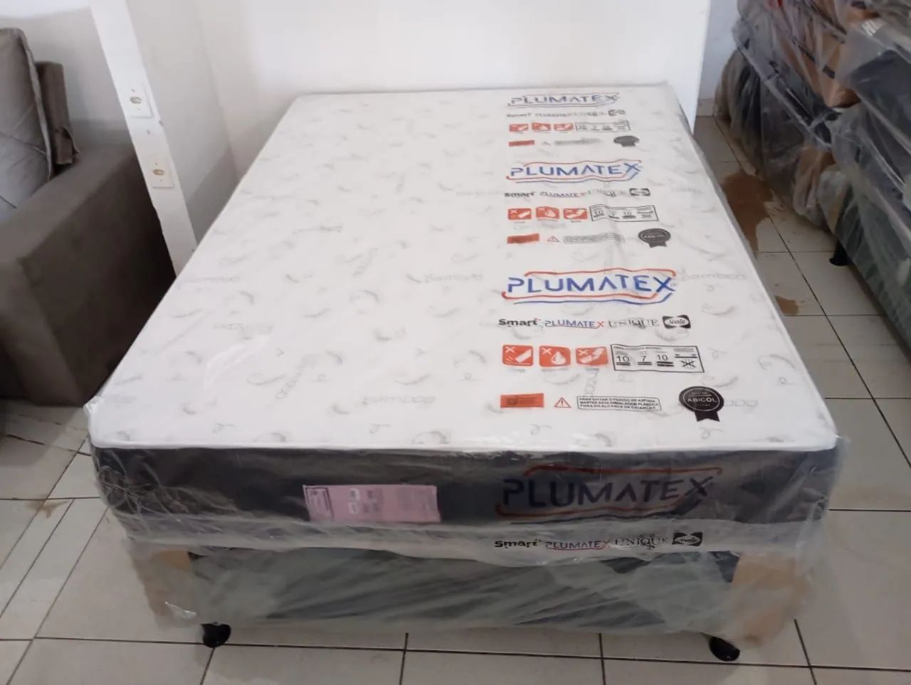 Cama box casal base mais colchão d 33 29 cm 