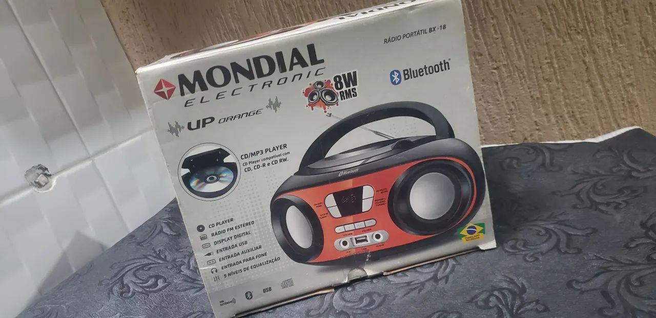 Rádio CD Player Bluetooth Portátil Mondial - Foto 2