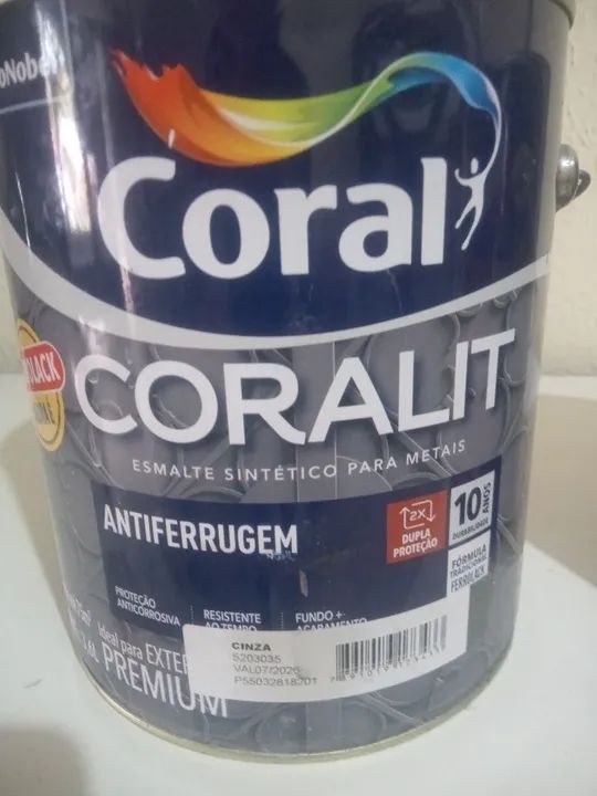 Tinta Coralit Cinza - Antiferrugem - 10 Anos de Durabilidade