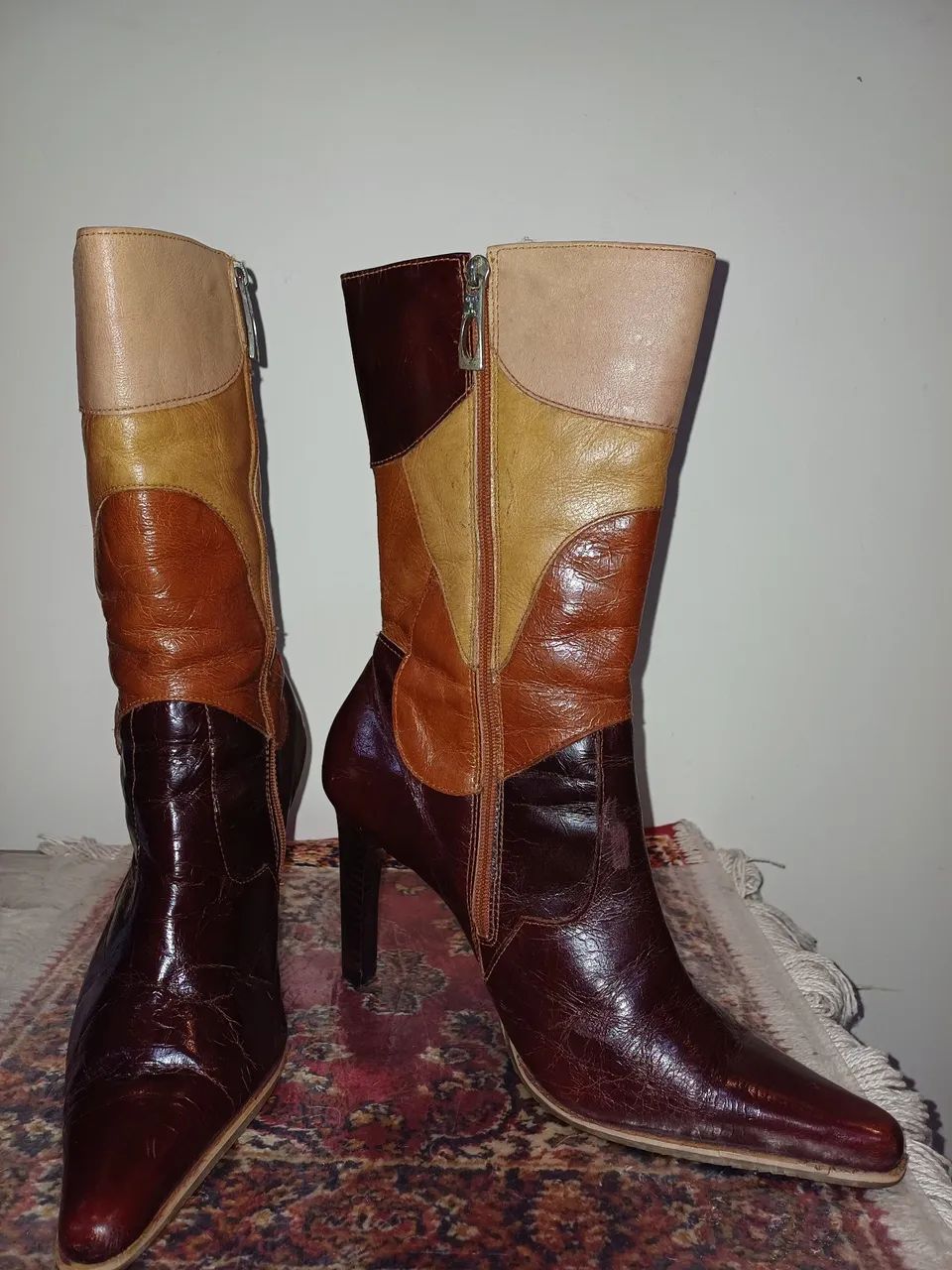 Botas de couro legítimo coloridas estilosas - Foto 2