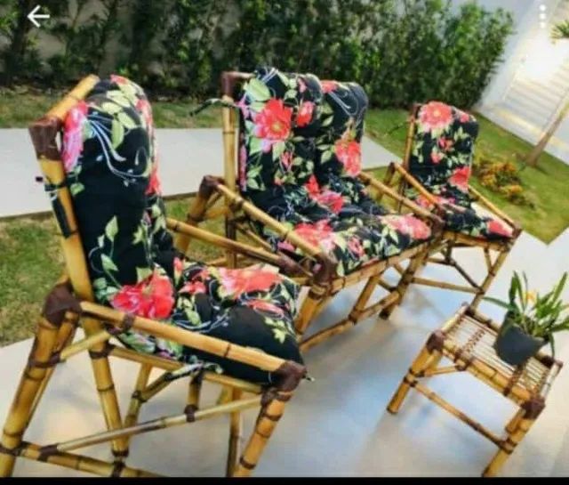 Conjunto Bambu 2 poltronas + 1 uma namoradeira + 1 mesinha - Foto 3