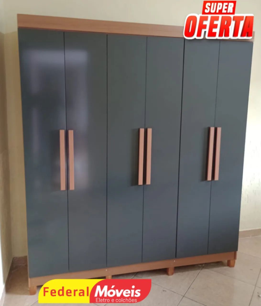 Guarda Roupa Casal 100% MDF 6 portas 2 gavetas Oferta - Foto 2