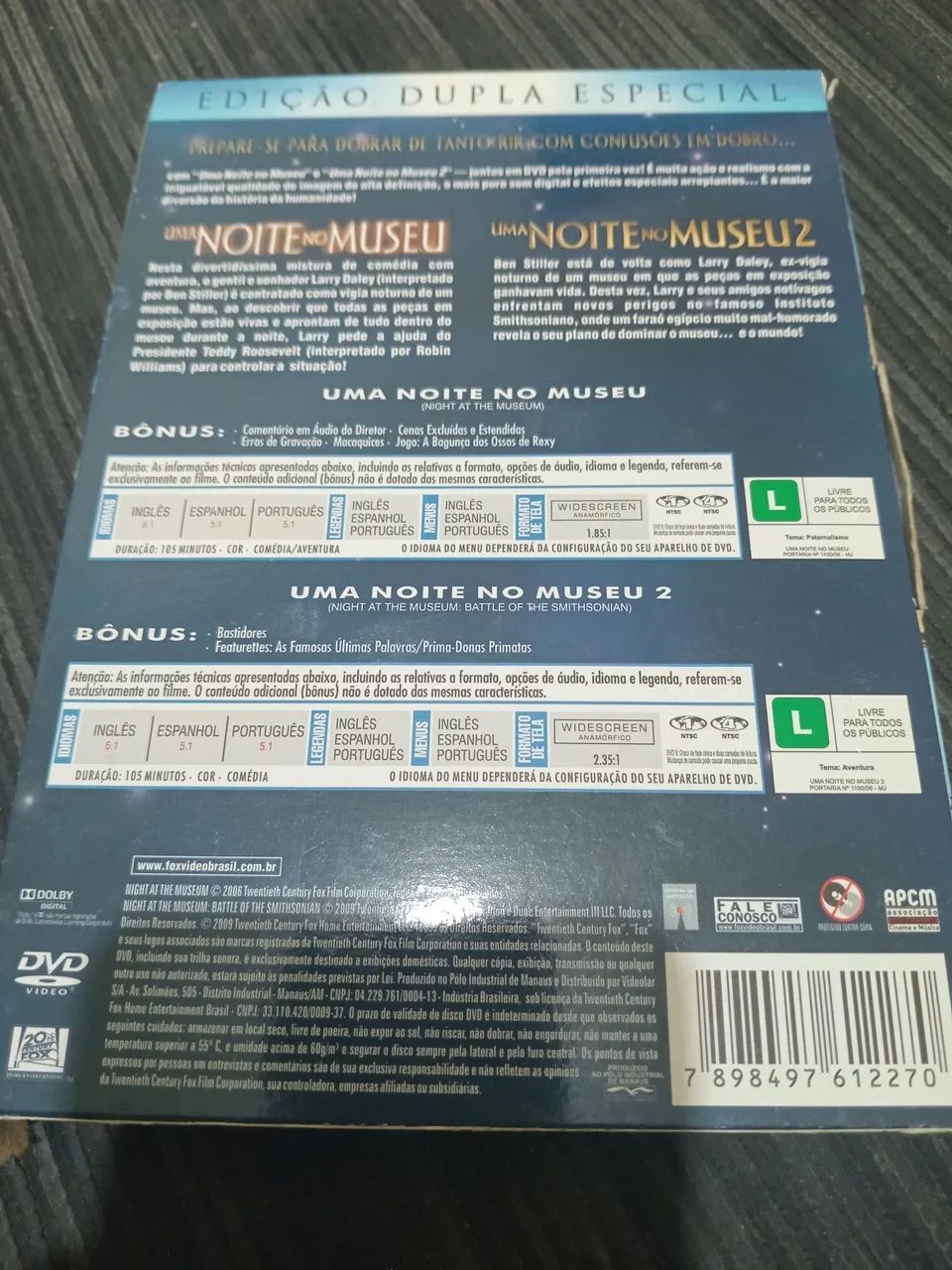 Uma Noite No Museu 1 e 2 - DVD - Foto 2