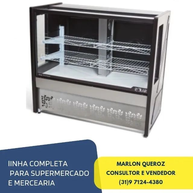 Balcão Torta Polar 1,25M Preto 127v - 220v