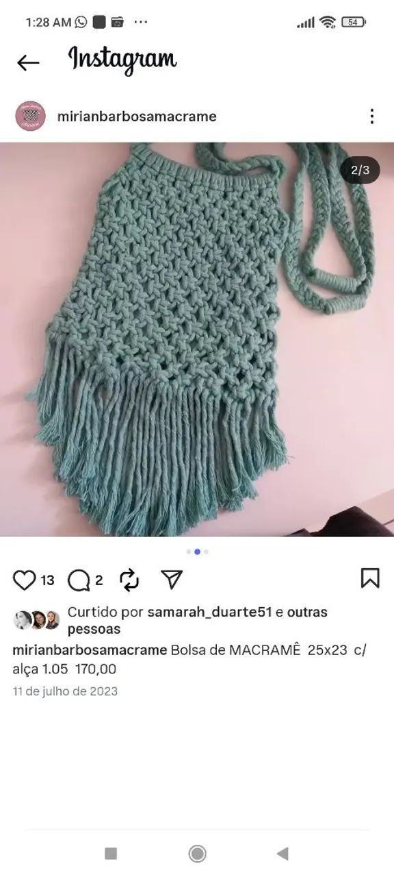 Bolsa em macramê  - Foto 4