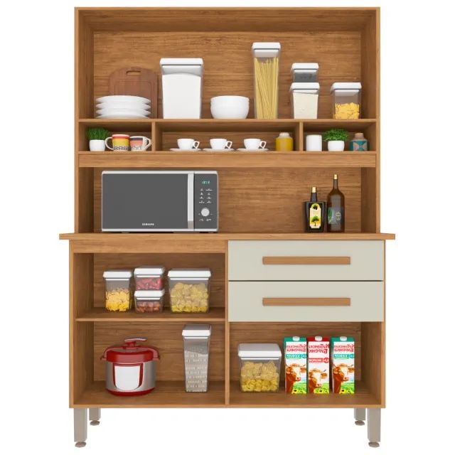 !!! FRETE GRATIS !!! Kit Cozinha Sofia 4P2G Cinamomo/Off White Imop - Foto 2