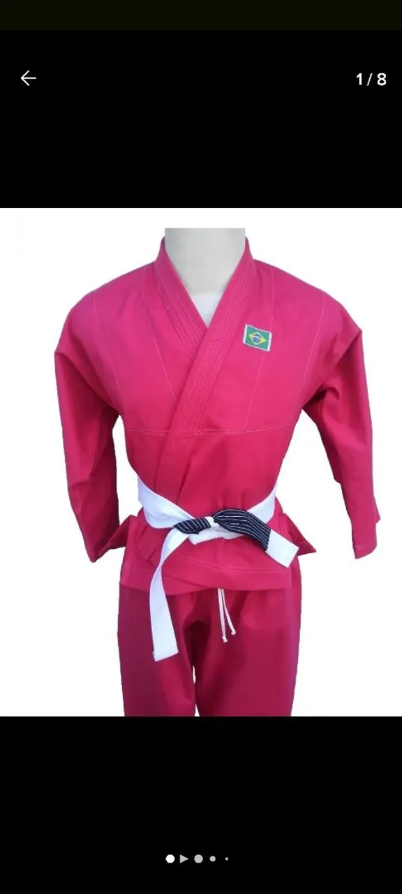 Kimono Judô/Jiu-jitsu Rosa - Tamanho M 4