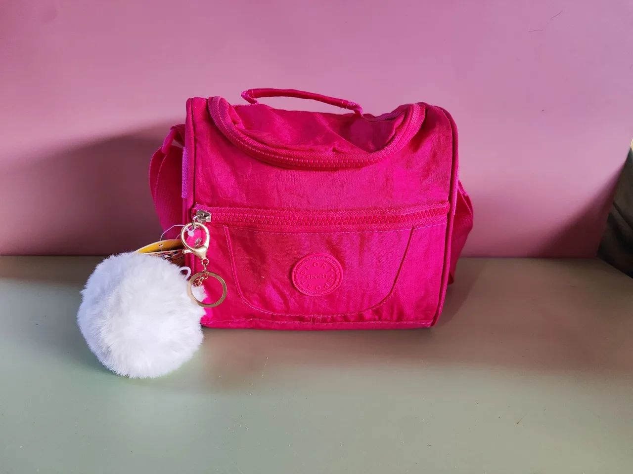 Bolsa tote de ombro HAOLIDA - Bege e Azul - Foto 5