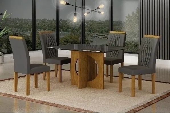 Mesa de Jantar Moderna com 4 Cadeiras - Foto 2