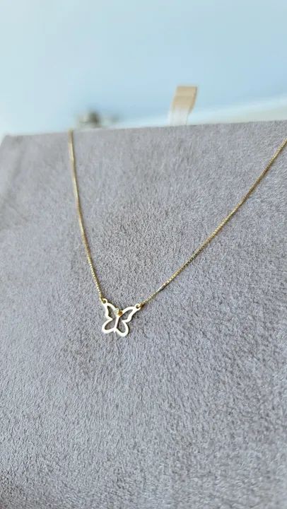 Colar e Pingente Borboleta em Ouro 18k - Foto 5