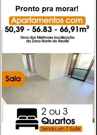 ZONA NORTE - Imóvel para venda, 56m², com opção 2 e 3 quartos em Casa Amarela - Recife - P