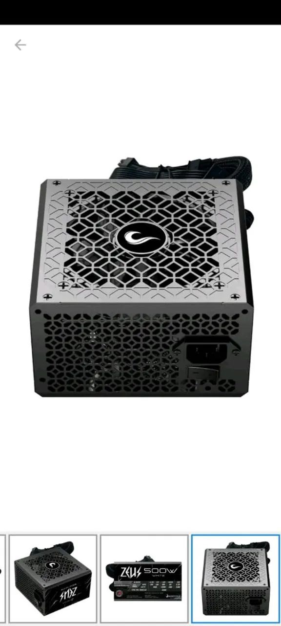 Fonte PC Gamer Rise Mode Zeus 500W 80 Plus White - Foto 2