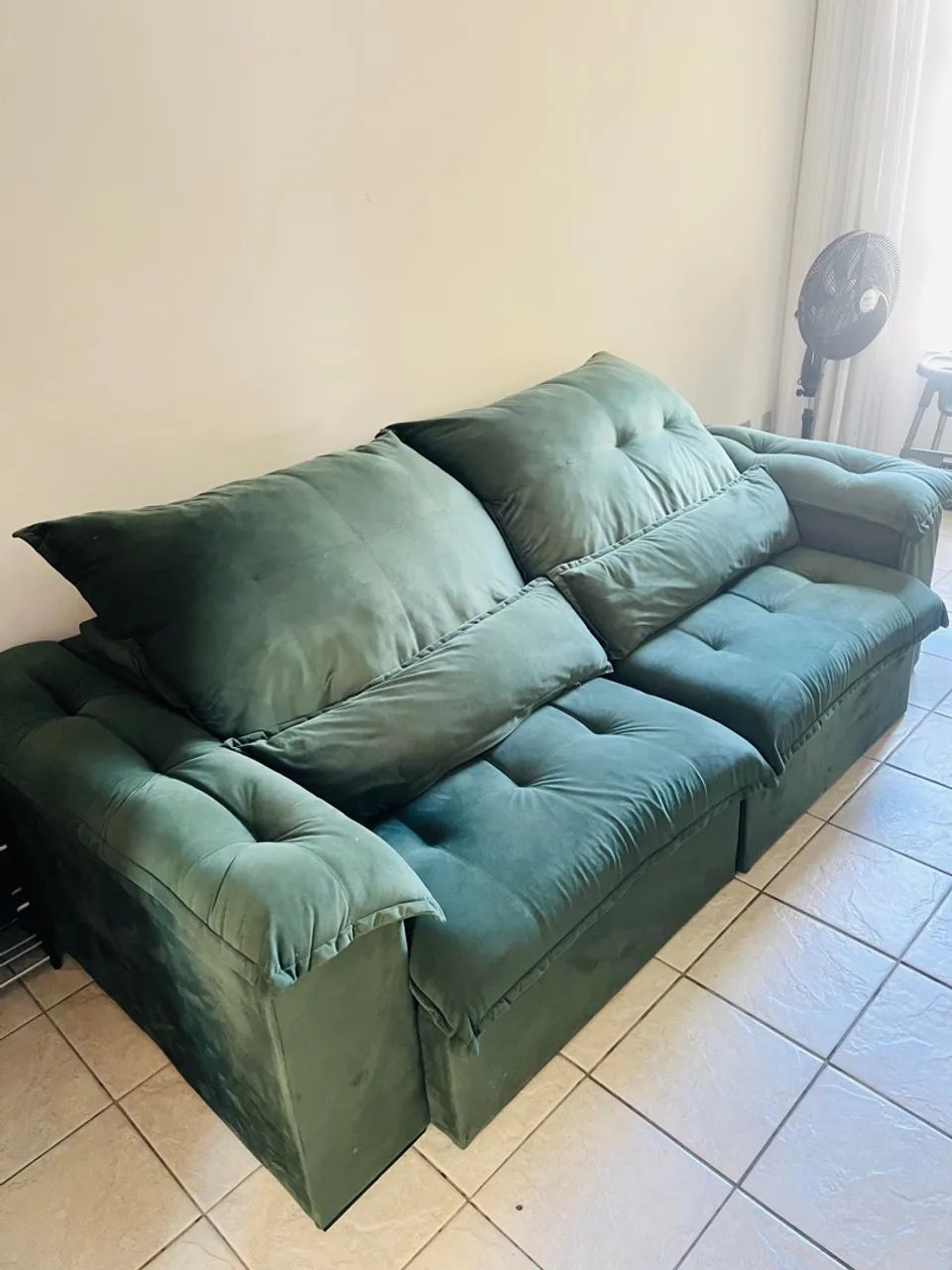 Sofá Retrátil e Reclinável 2,30m - Verde Luxo - Foto 2