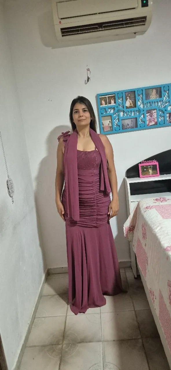 Vestido Longo Renda Bordado
