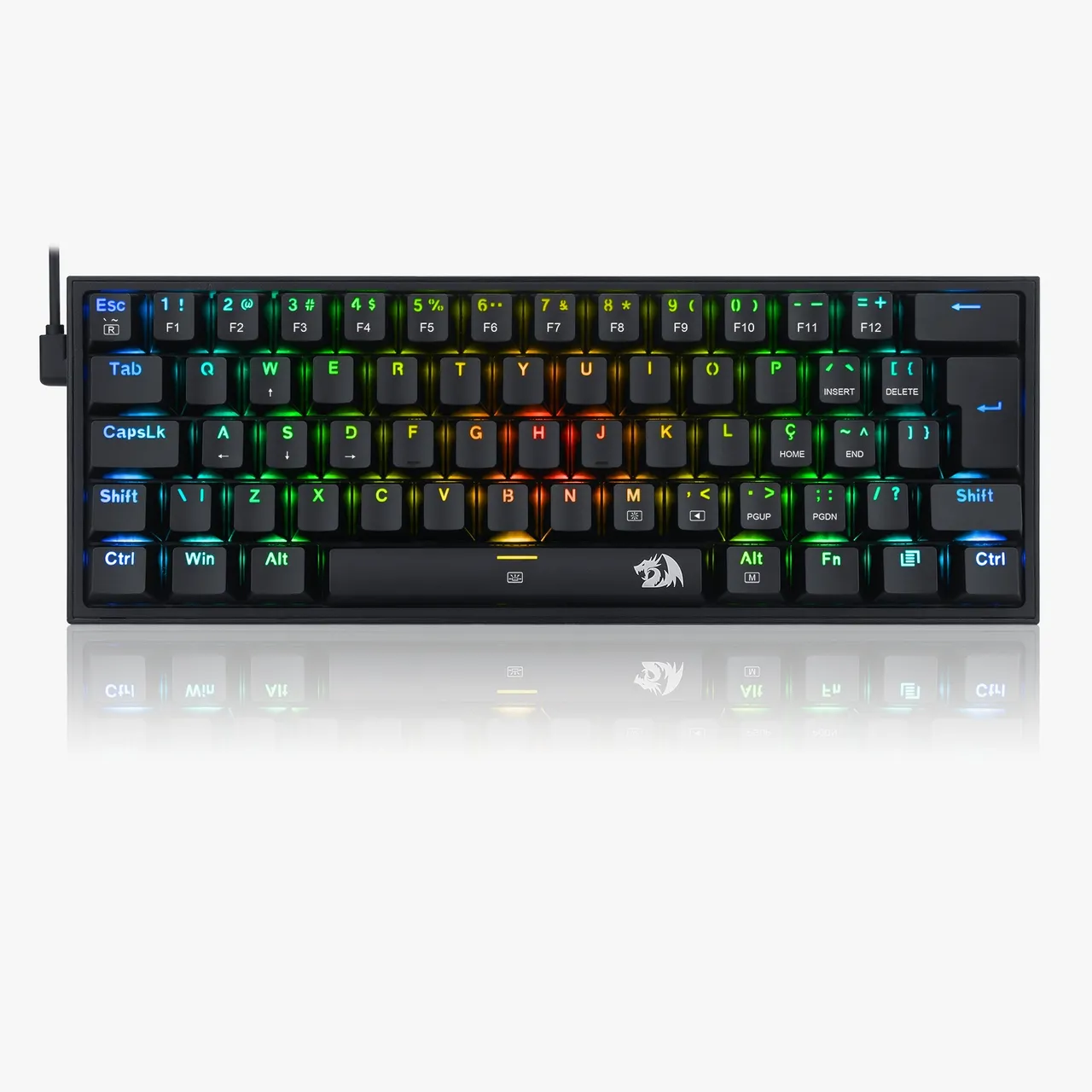 Teclado Gamer Mecanico Redragon Fizz Rgb Preto Switch Marrom