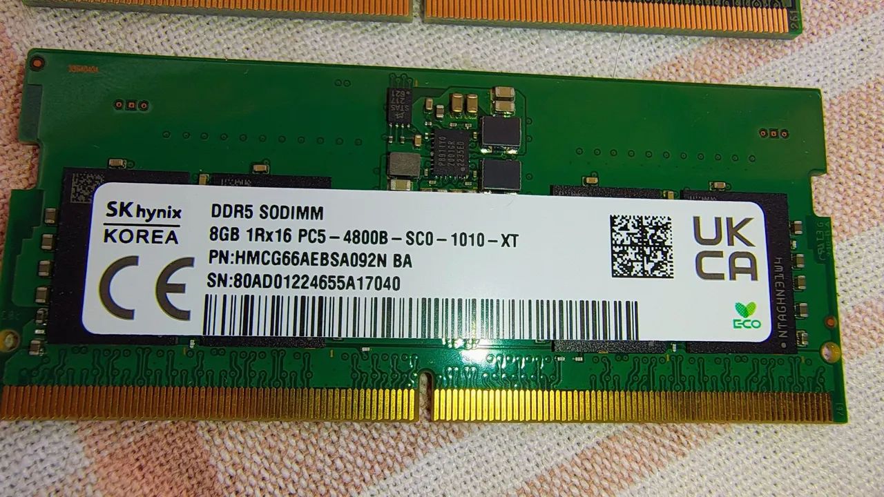 Memória RAM DDR5 Notebook 16GB SK hynix 4800MHz Original Dell G15! Preço do par! - Foto 2