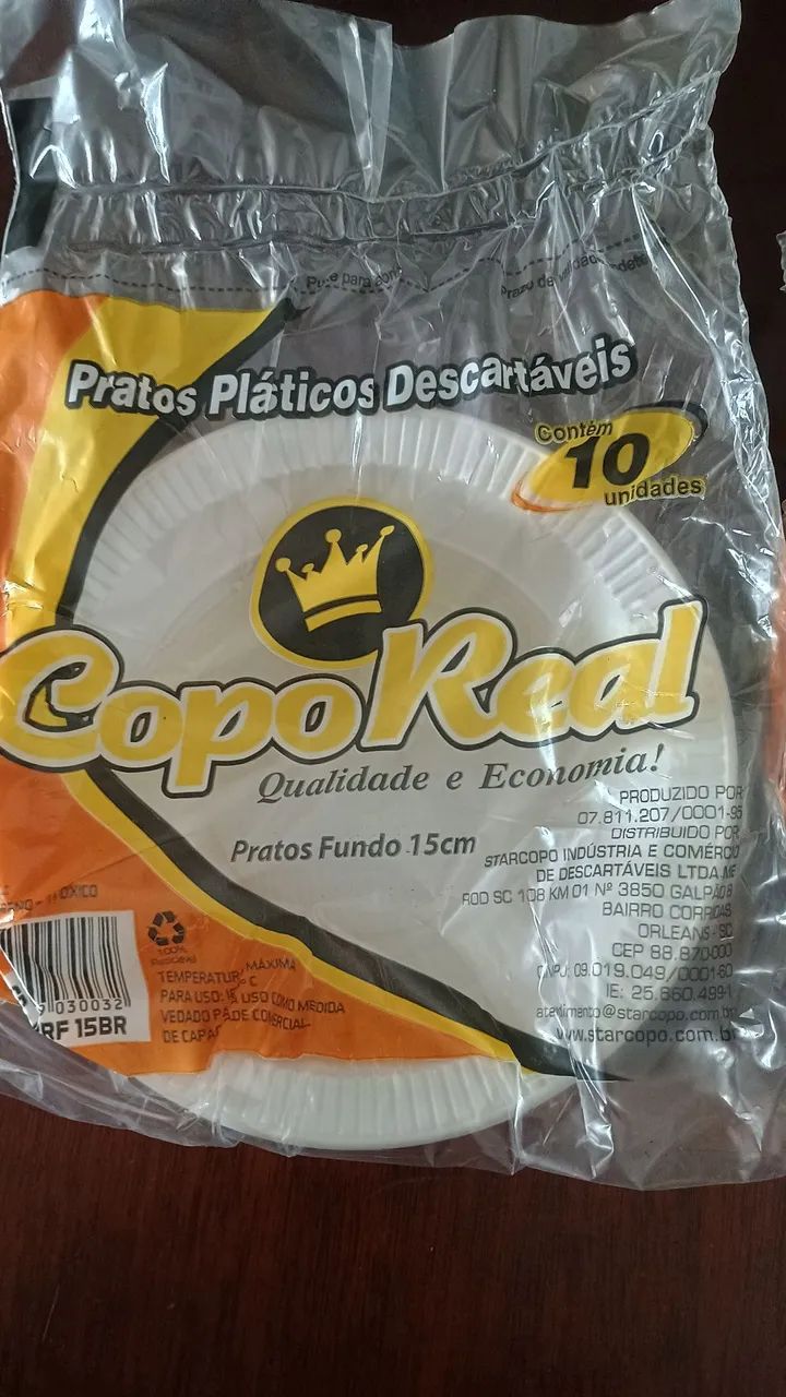 Pratos Plásticos Descartáveis Copo Real 15cm com 10 unidades  - Foto 2