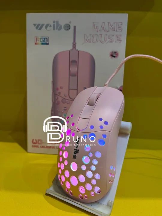 Mouse Gamer RGB Iluminado Weibo FGB - Novo