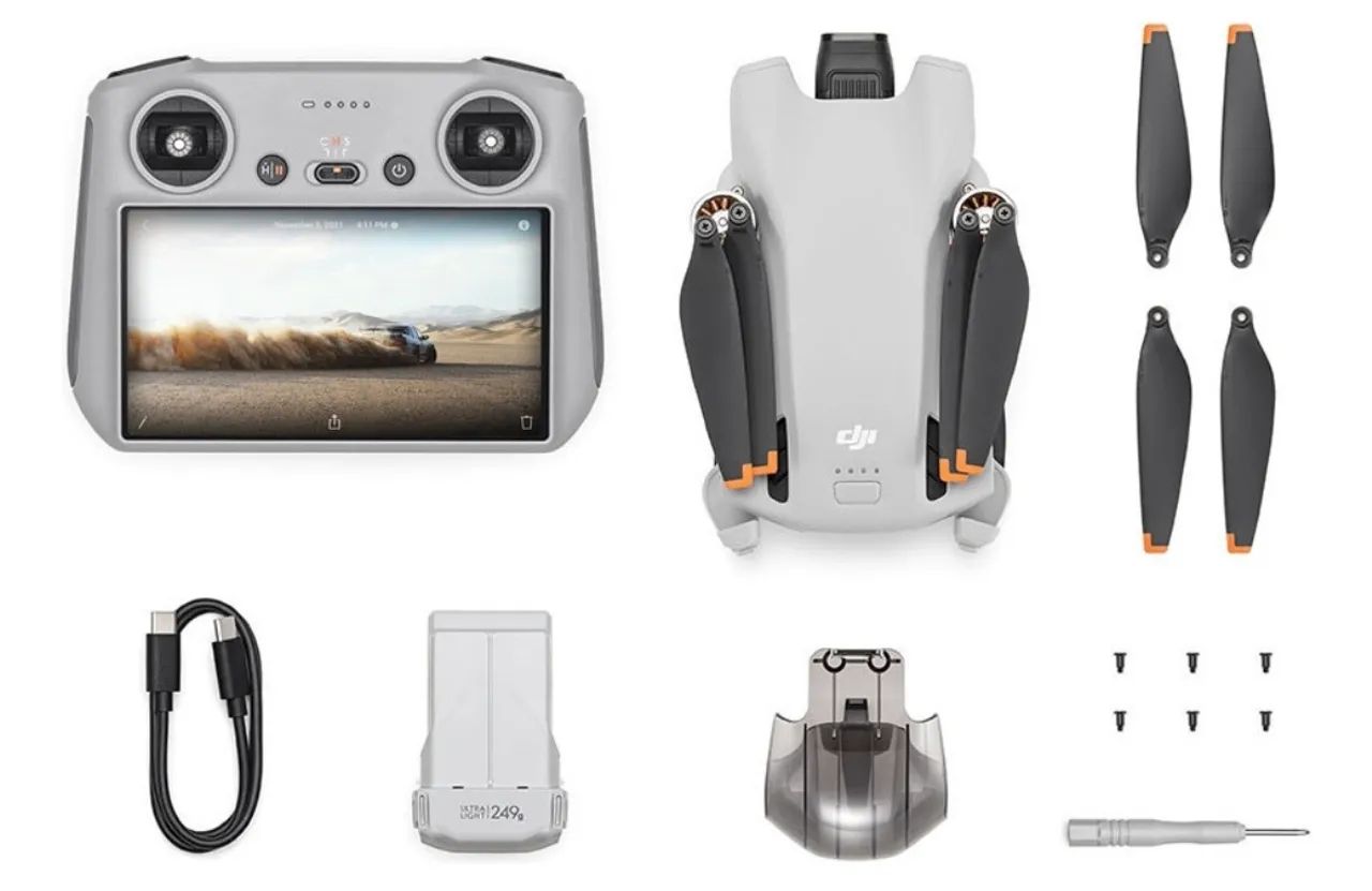 DJI Drone Dji Mini 3 Rc com câmera 4k Cor Branzo e Cinza Novo  - Foto 3