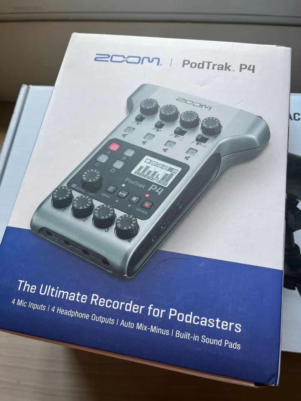 Zoom PodTrak Gravador de Podcast P4 + cartão memória micro sd 128gb