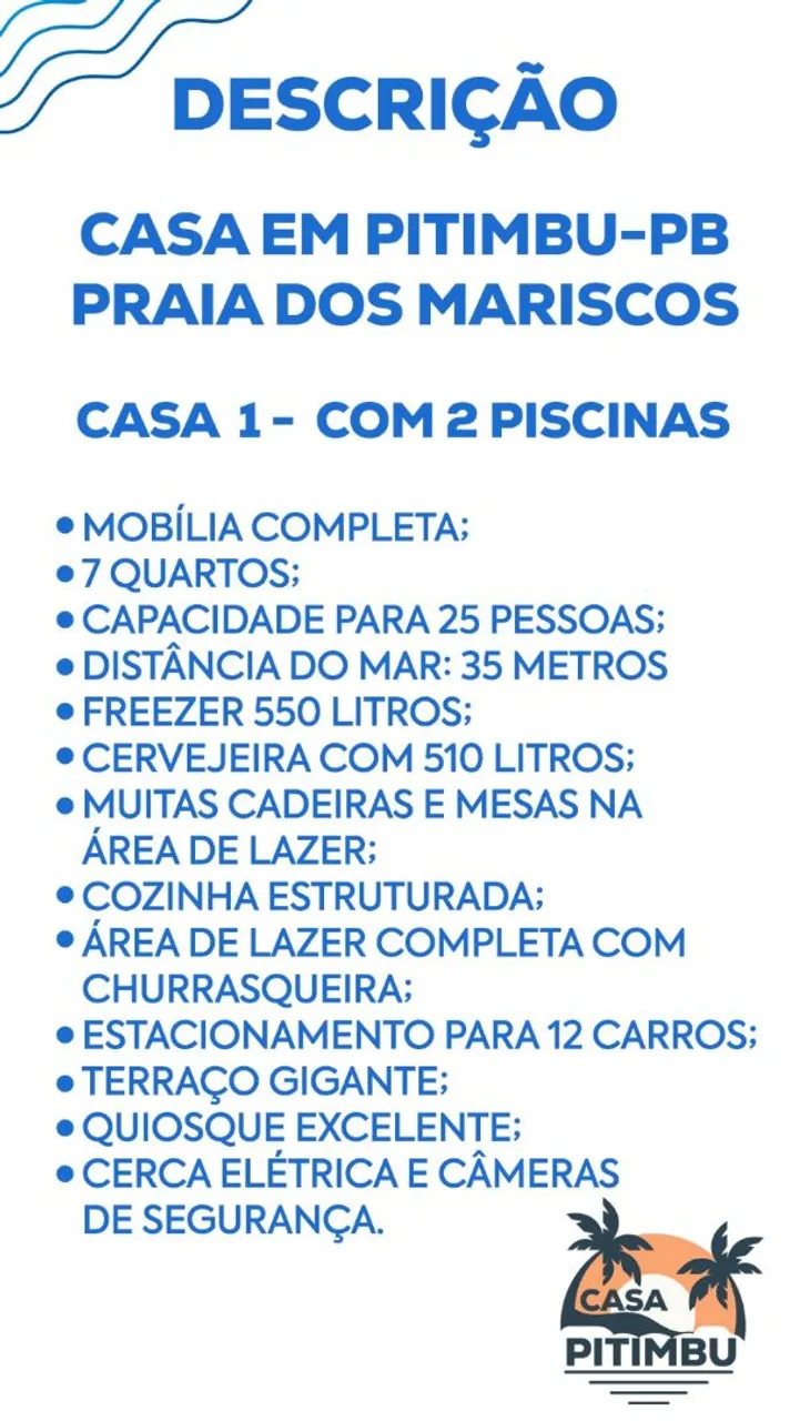 Aluguel temporada Pitimbu-PB, praia azul. Beira mar