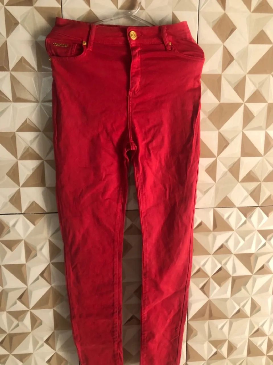 Calça Jeans Vermelha