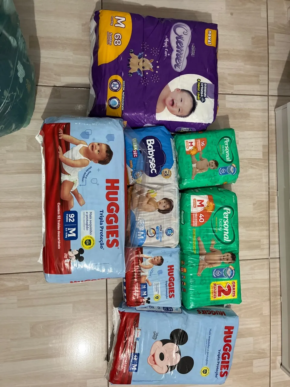 Fraldas Huggies, Personal Baby e Babysec - Diversos Tamanhos
