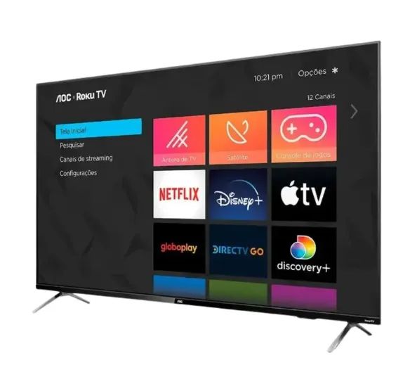Smart TV AOC DLED 50Pol 4K WIFI Roku TV 50U7045/78G usada por 5 meses - Foto 2