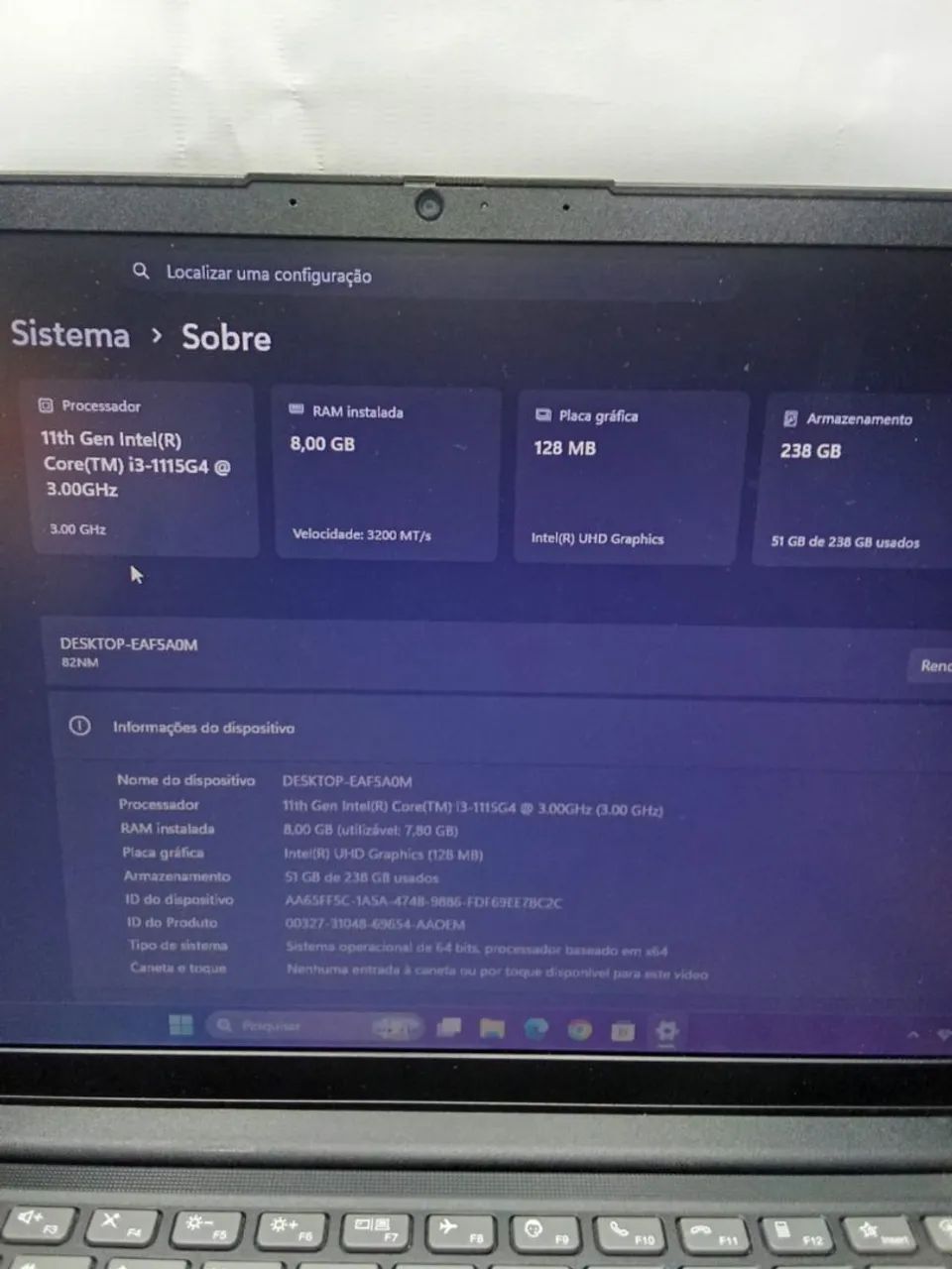 Notebook Core i3 11th Geração 8GB SSD 240GB - Foto 2