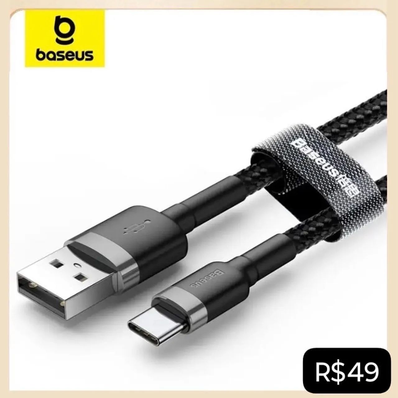 Cabo USB Tipo C/C ou C/A Baseus 2 Metros - Produto Novo - Foto 2
