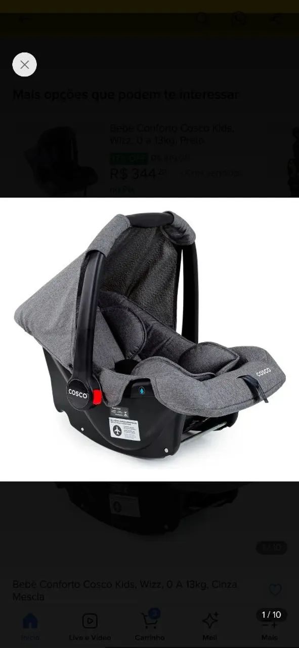 Carrinho e bebê conforto, marca Cosco