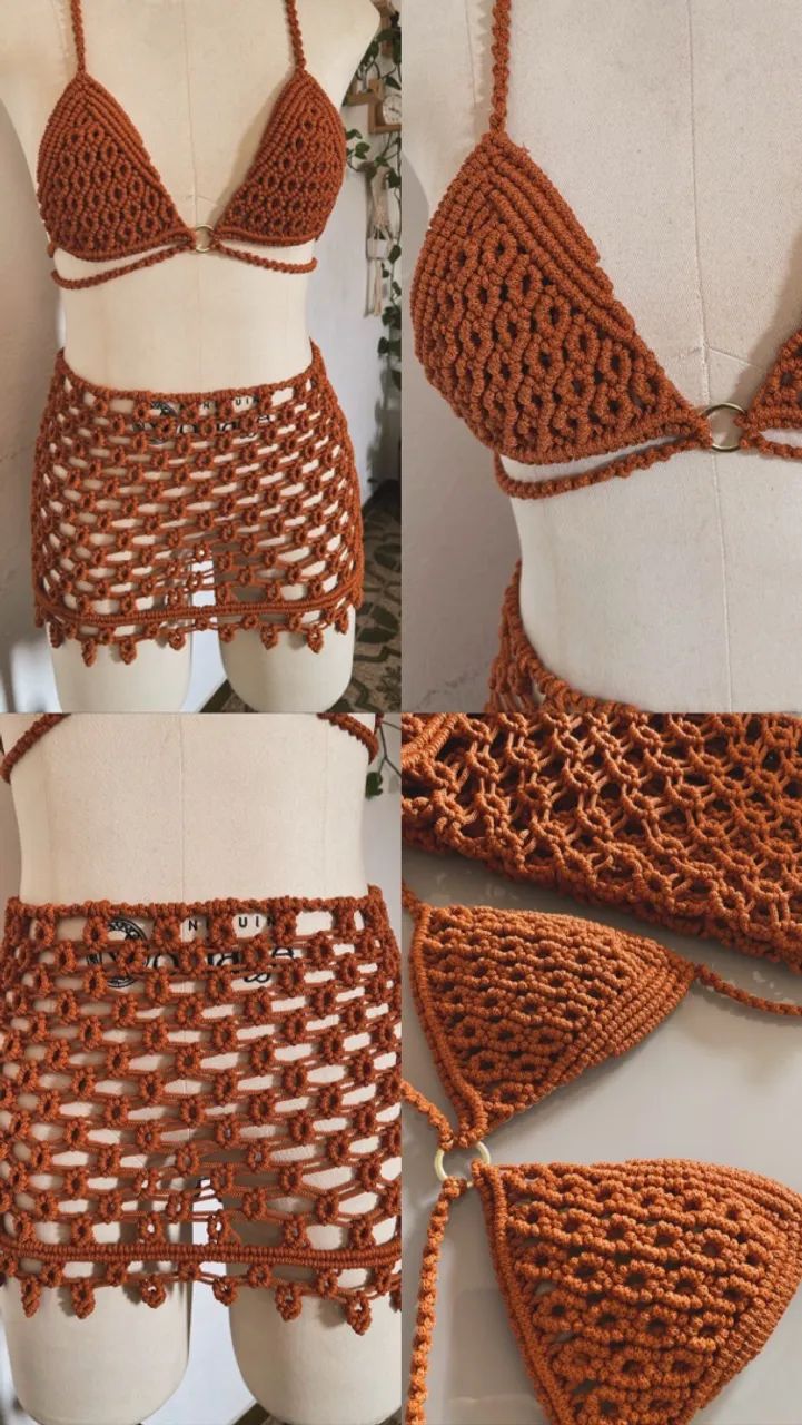 Conjunto artesanal Macramê  - Foto 2