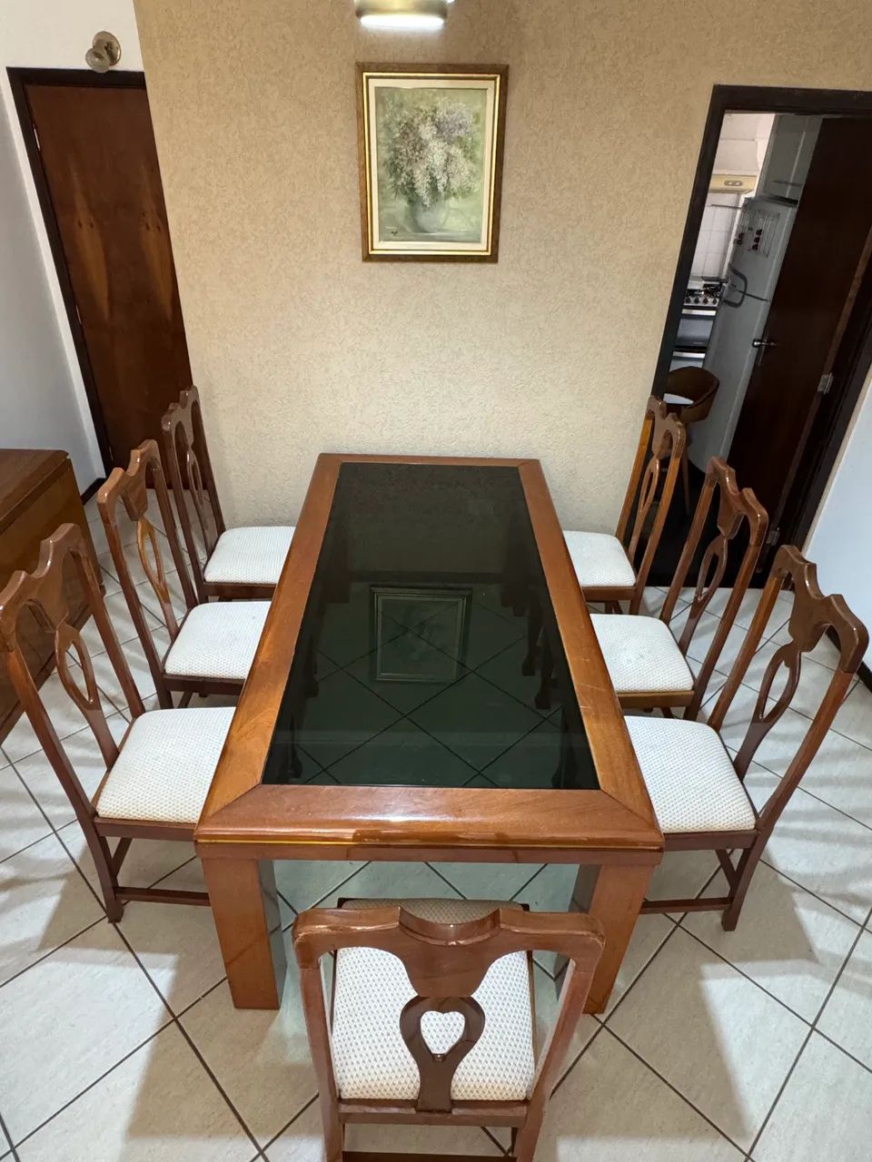 Cadeira Mogno maciço com mesa. - Foto 2