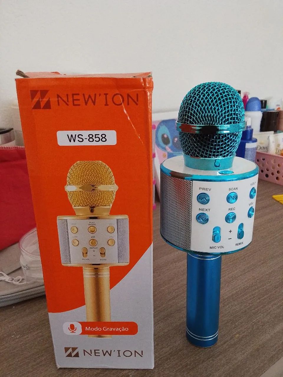 Microfone Bluetooth New'ion Azul - Foto 2