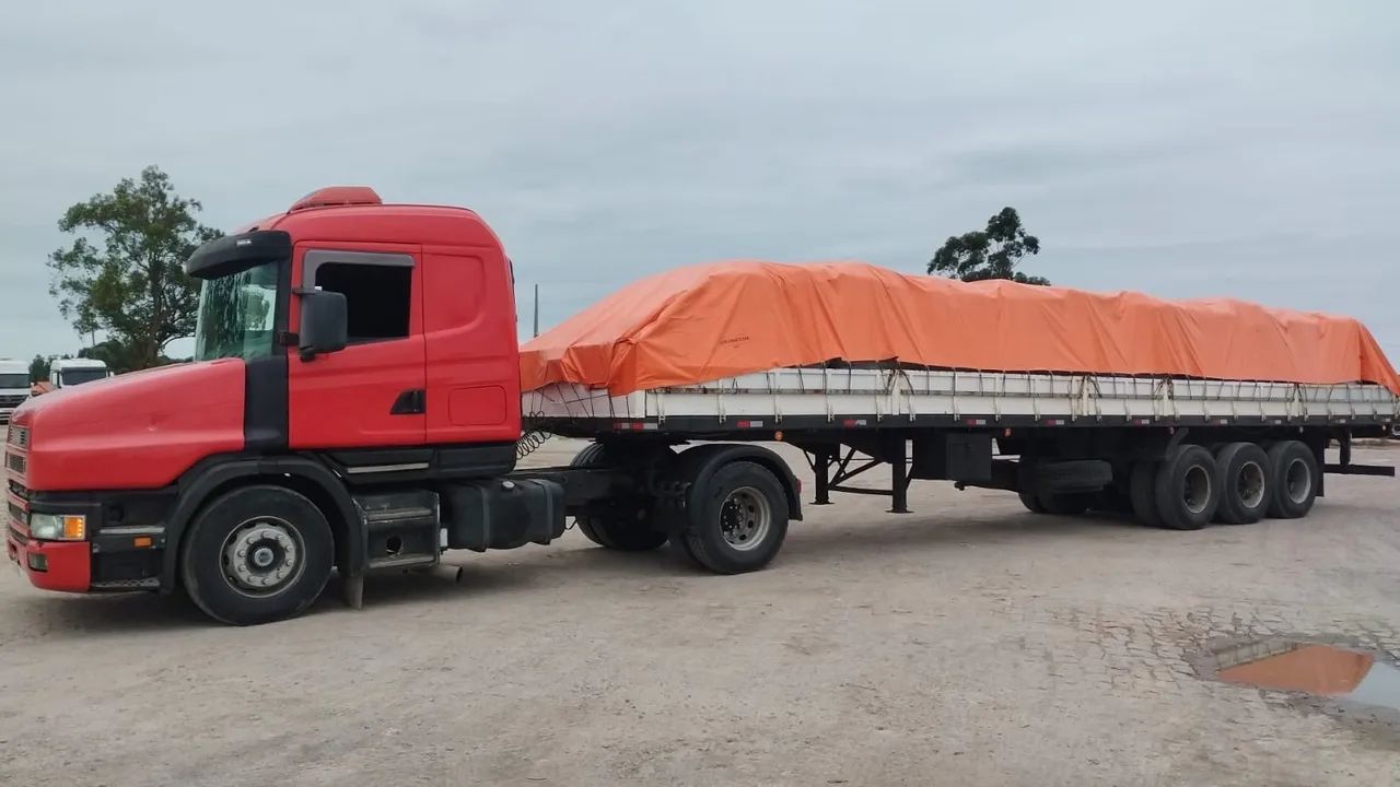 Conjunto Scania 114g 4x2 + carreta grade baixa  - Foto 5