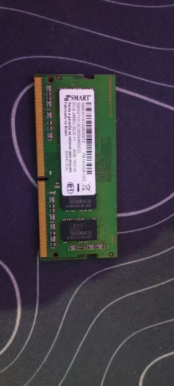 Memória ram ddr4 2666mhz para notebook 