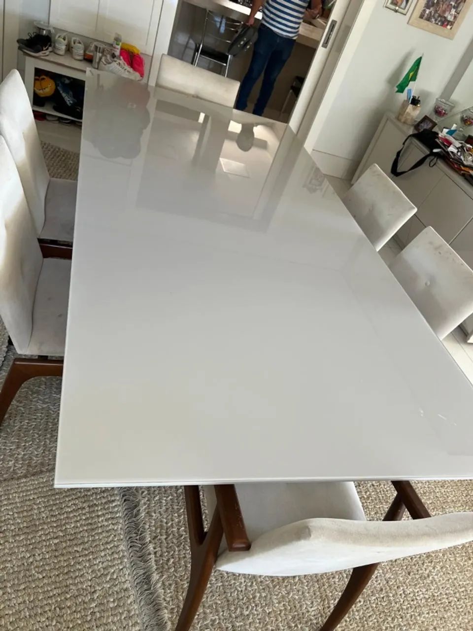 Mesa de Jantar Retangular 8 lugares com cadeiras - Foto 2