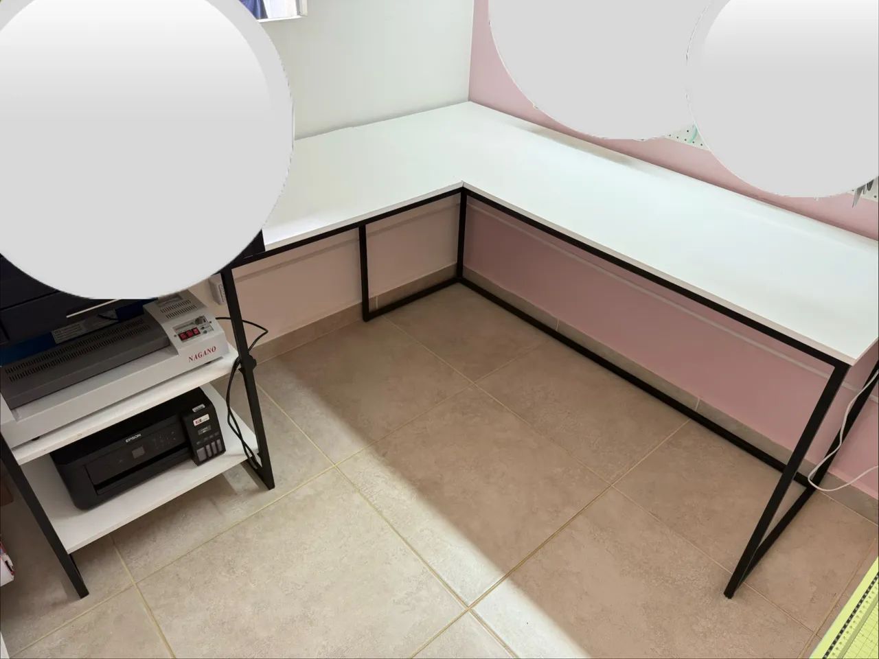 Mesa em L de MDF + Metalon  - Foto 3