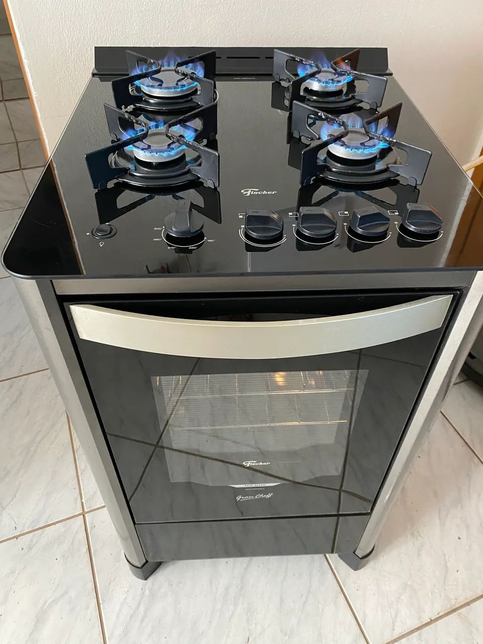 Fogão Mesa Vidro Automático Usado - Entrego ! - Foto 4
