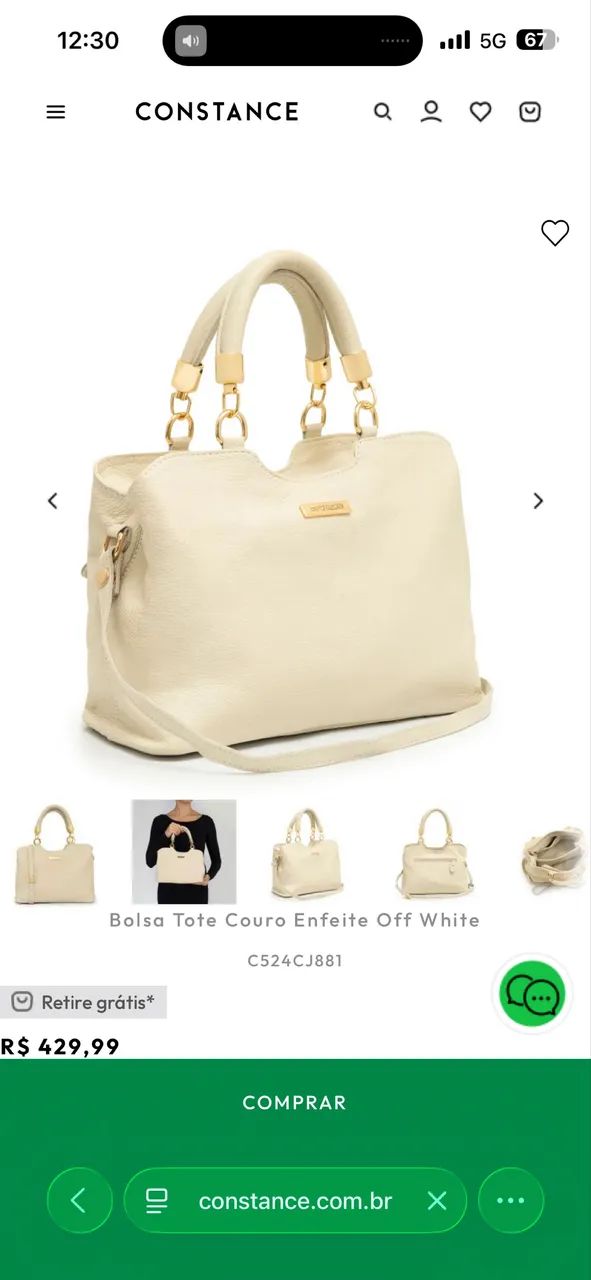 Bolsa de couro legítimo CONSTANCE 
