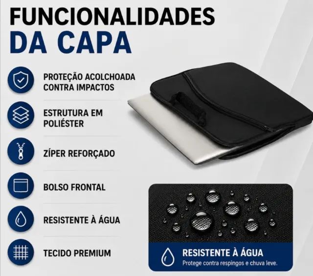 Case Pasta Maleta Capa para Ultrabook Notebook 14,1/15,6 Polegadas - NOVA - Foto 4