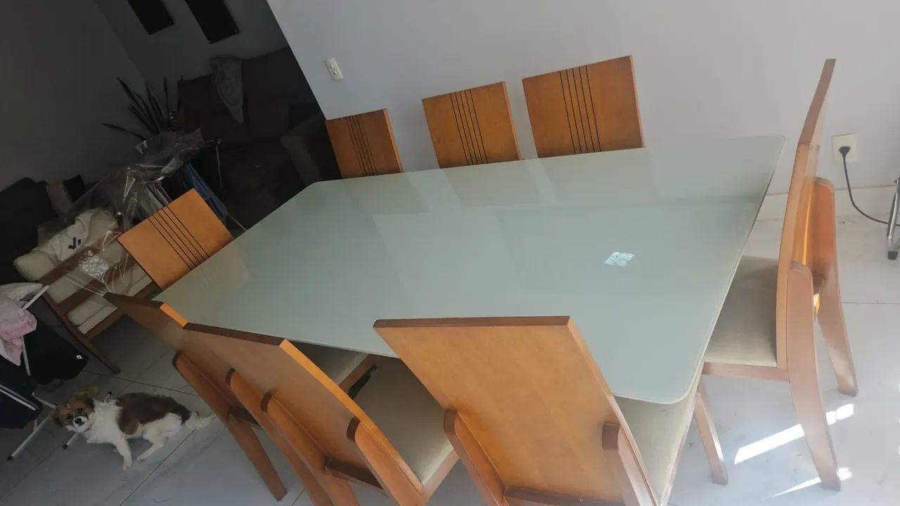 Mesa 2,20m com 8 cadeiras 
