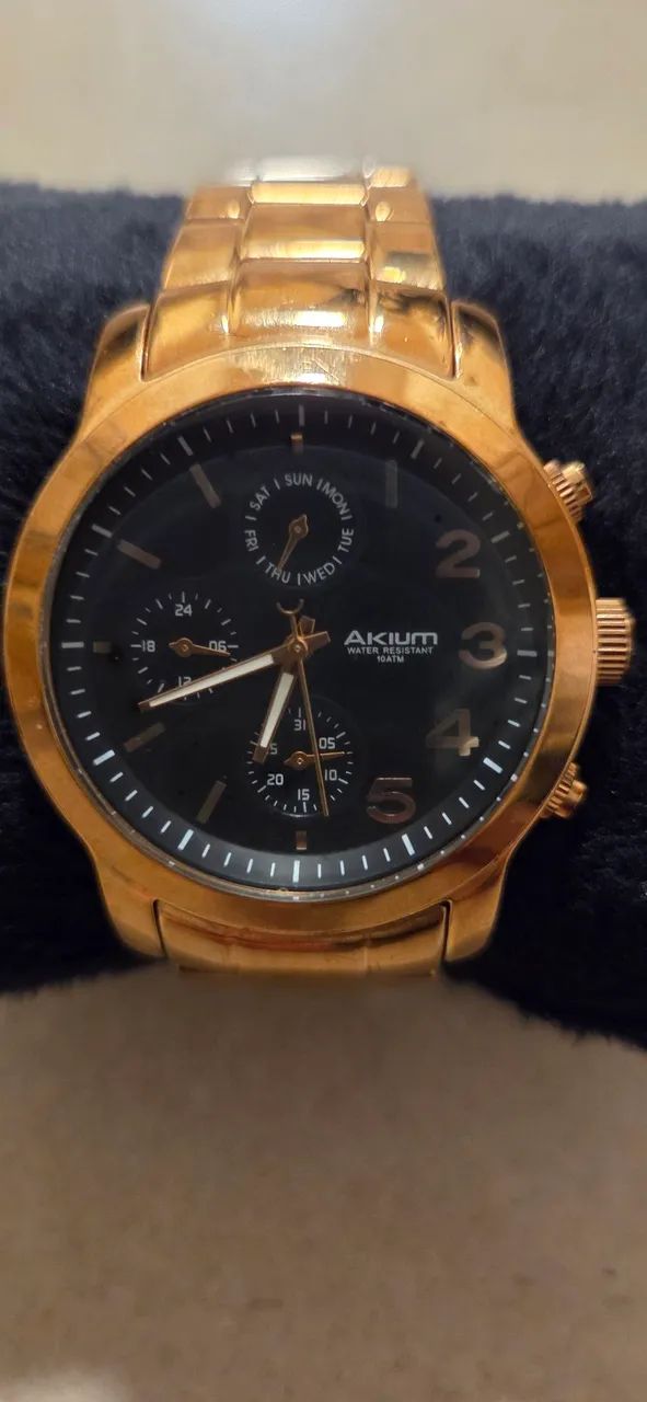 relógio akium rosé gold multifunção