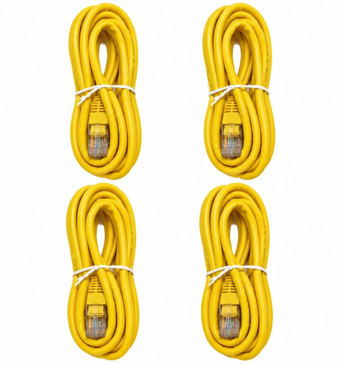 Cabo de Rede com Conector RJ45 (kit 4 unidades) 1,5m amarelo - Foto 2