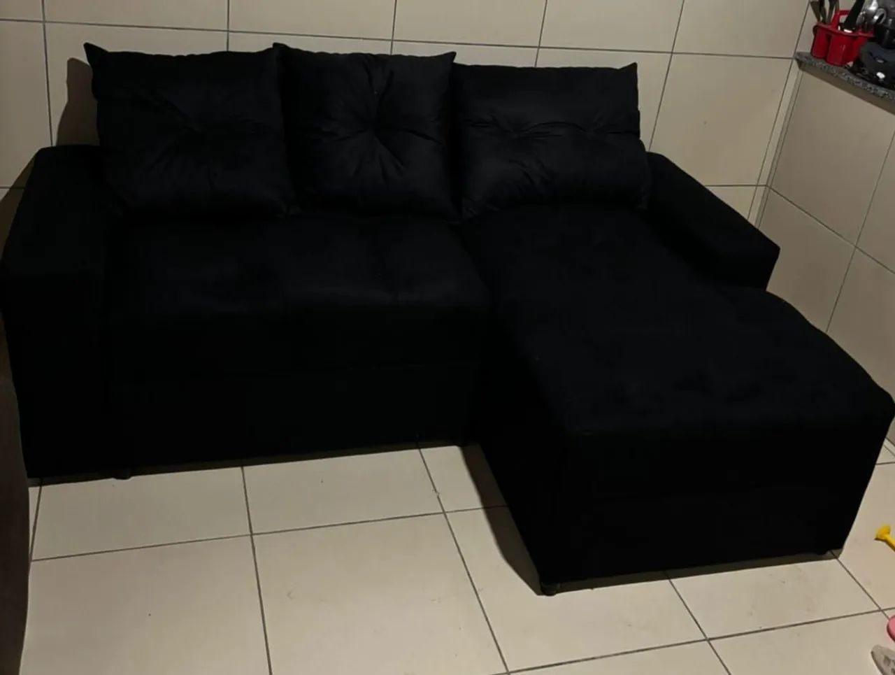 Sofá de canto 1,,90m com almofadas soltas, RS 899,00,contato 98- *  - Foto 4
