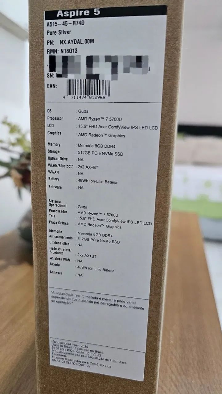 Notebook Acer Aspire 5 Ryzen 7 8gb 512gb Linux LACRADO - Foto 5