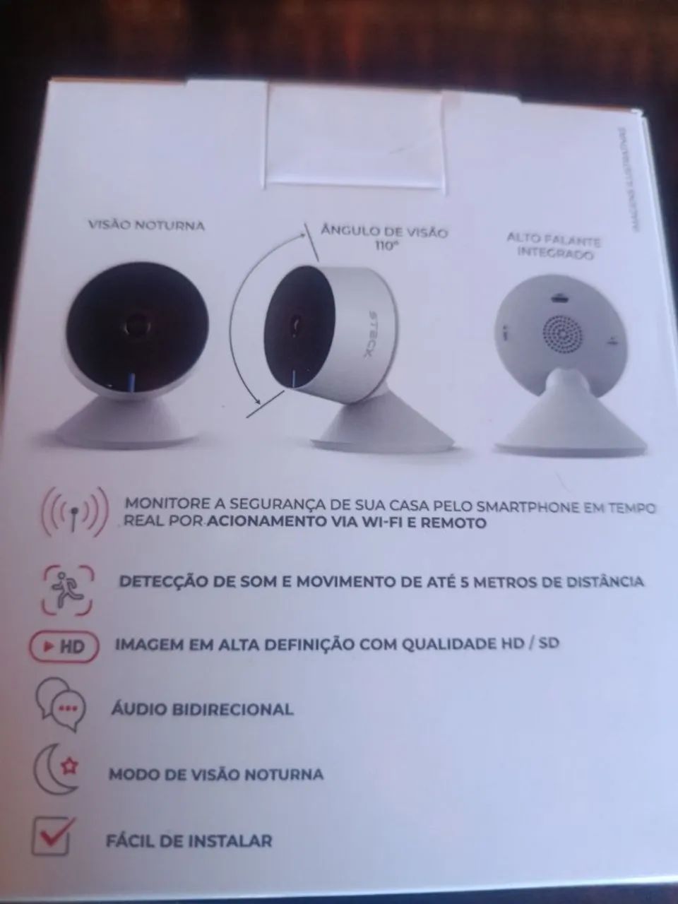 Câmera Inteligente Steck Ambiente Conectado, Segurança Interna, Wi-Fi, Branca - Foto 2
