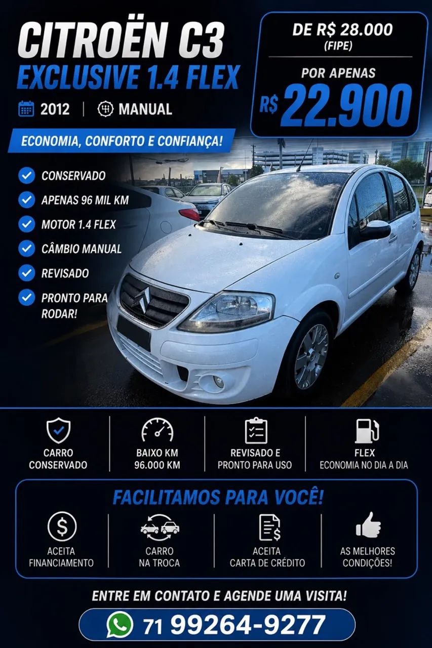 Citroën C3 EXCLUSIVE 1.4 FLEX 8V 5P 2012