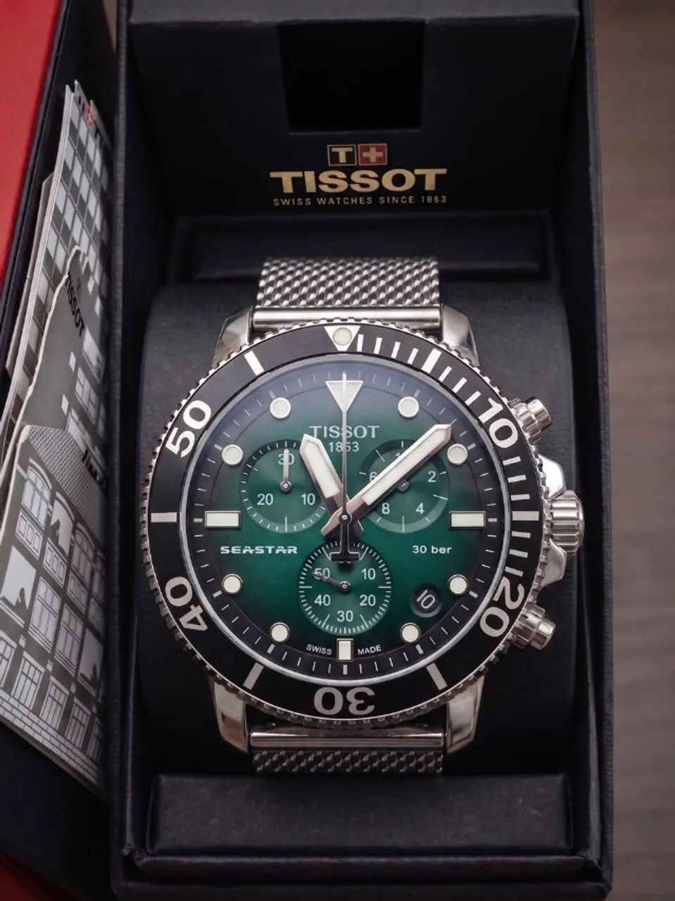 Relógio Tissot Seastar 1000 Original C/ Caixa Nota Fiscal EUA T120.417 Verde
